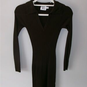 Princess Polly Chocolate Brown Knit Bodycon Dress - so so cute for fall! 🤎